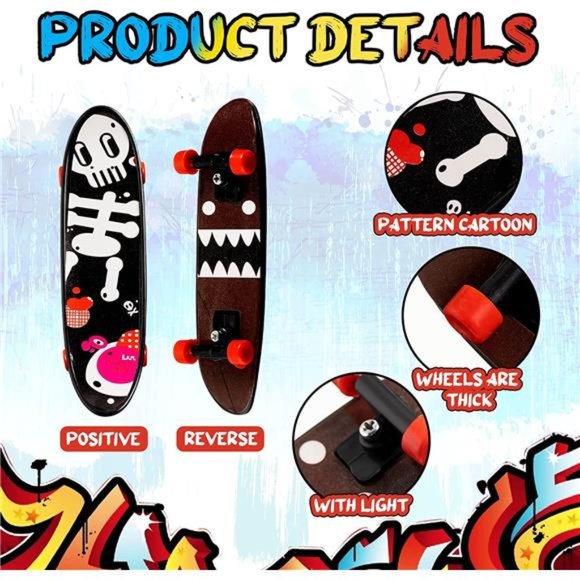 100 Pieces Fingerboard Finger Mini Skateboard Toy Finger Boards Set - Picture 2 of 6